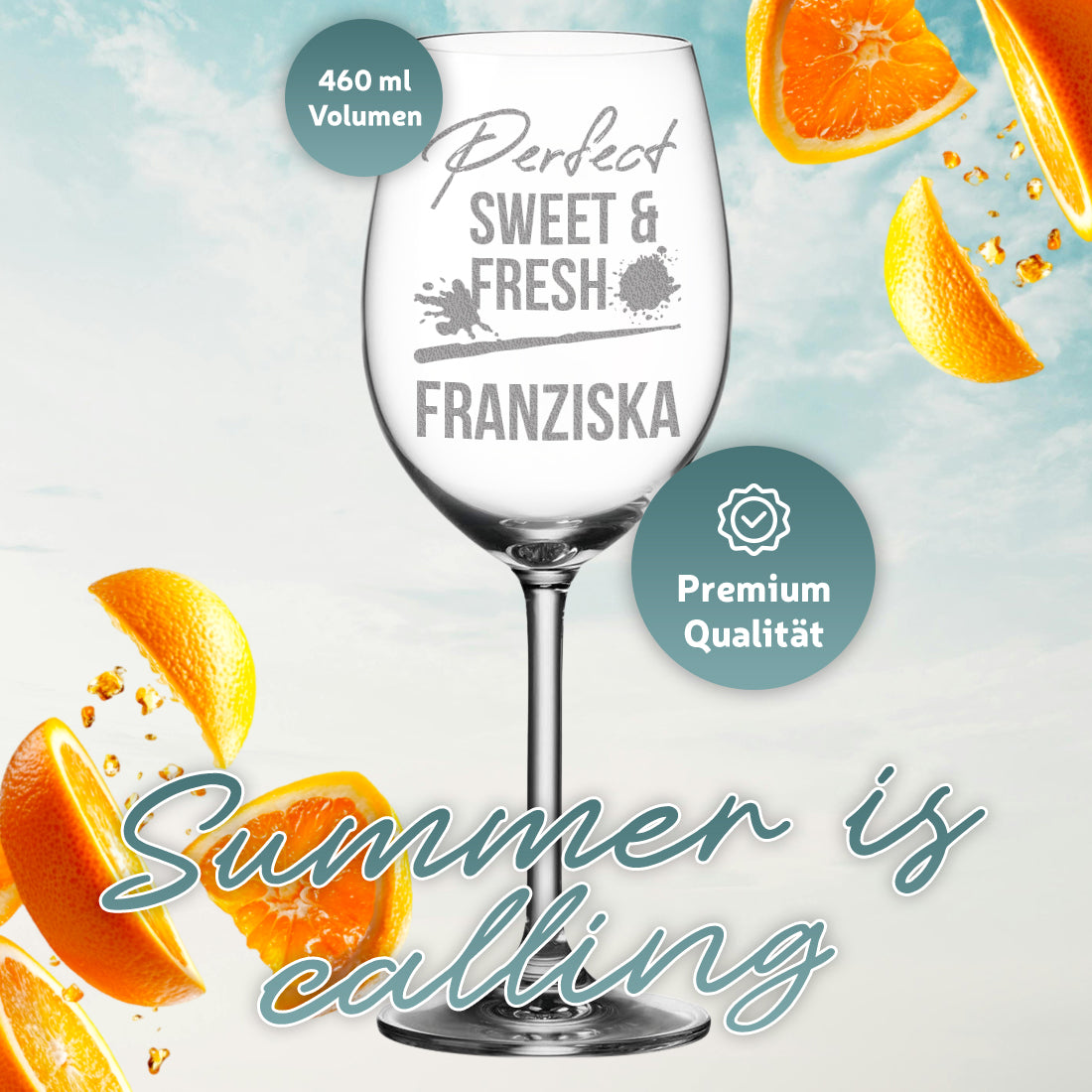 Personalisiertes Cocktailglas 460 ml mit Gravur - Motiv Blätterkreis