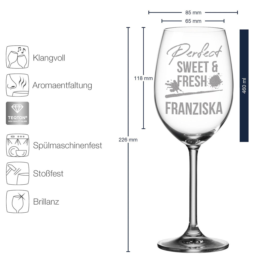 Personalisiertes Cocktailglas 460 ml mit Gravur - Motiv Blätterkreis