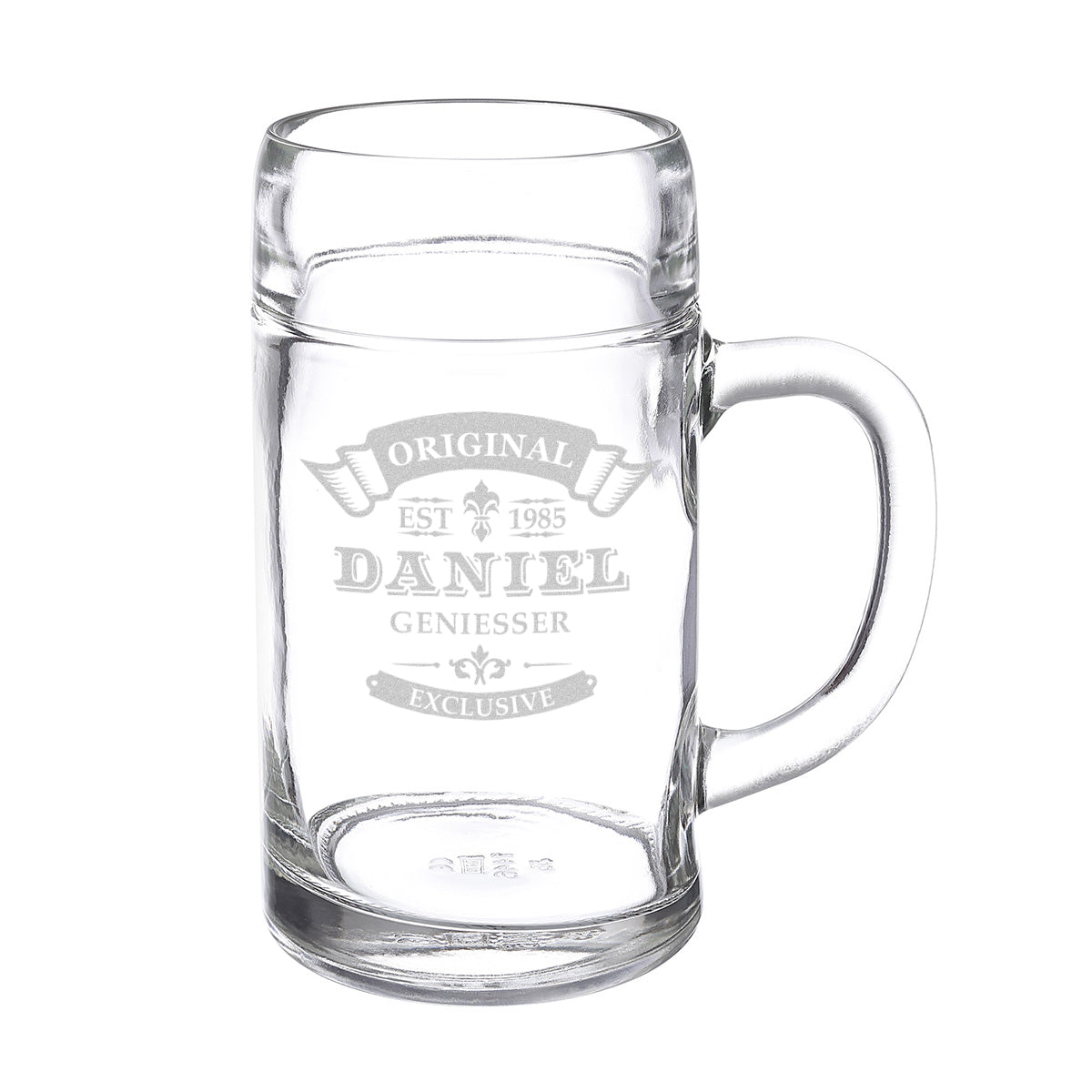 Bier Maßkrug 1 Liter mit Gravur "Original Exklusive"
