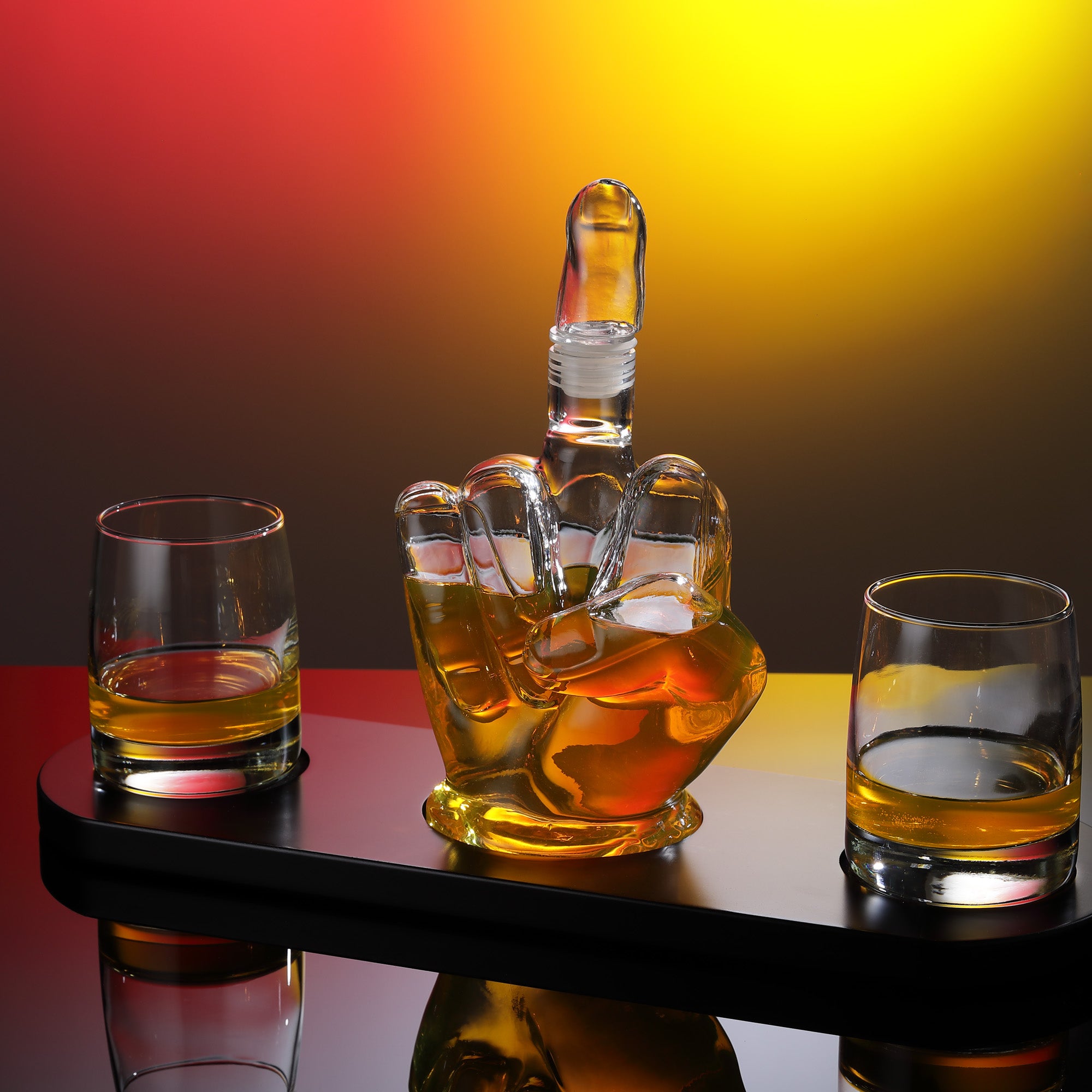 Whisky Mittelfinger Dekanter 6-teiliges Set