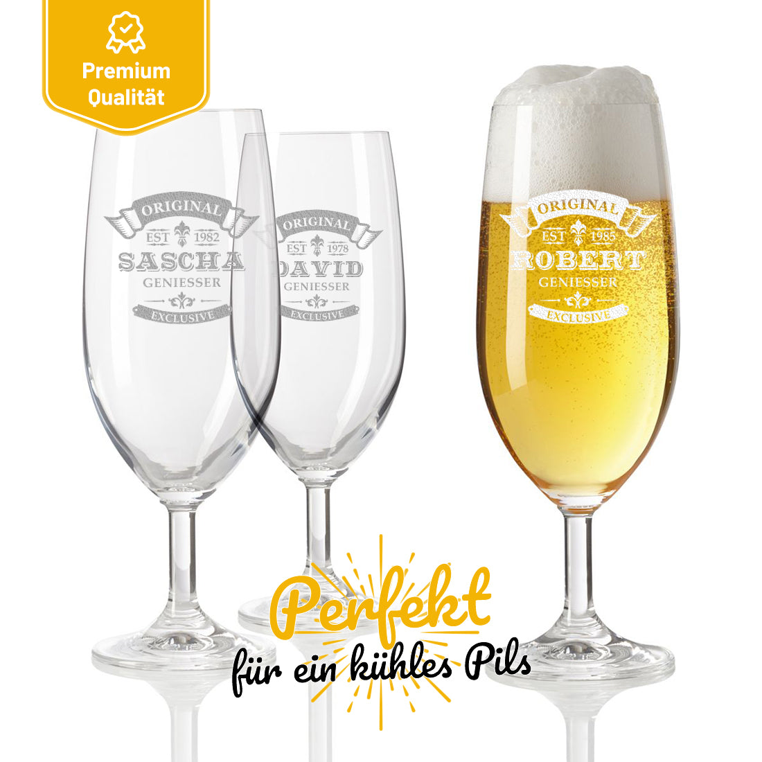 Bierglas Pilstulpe 0,3 Liter mit Wunschgravur - ideal als Geschenk