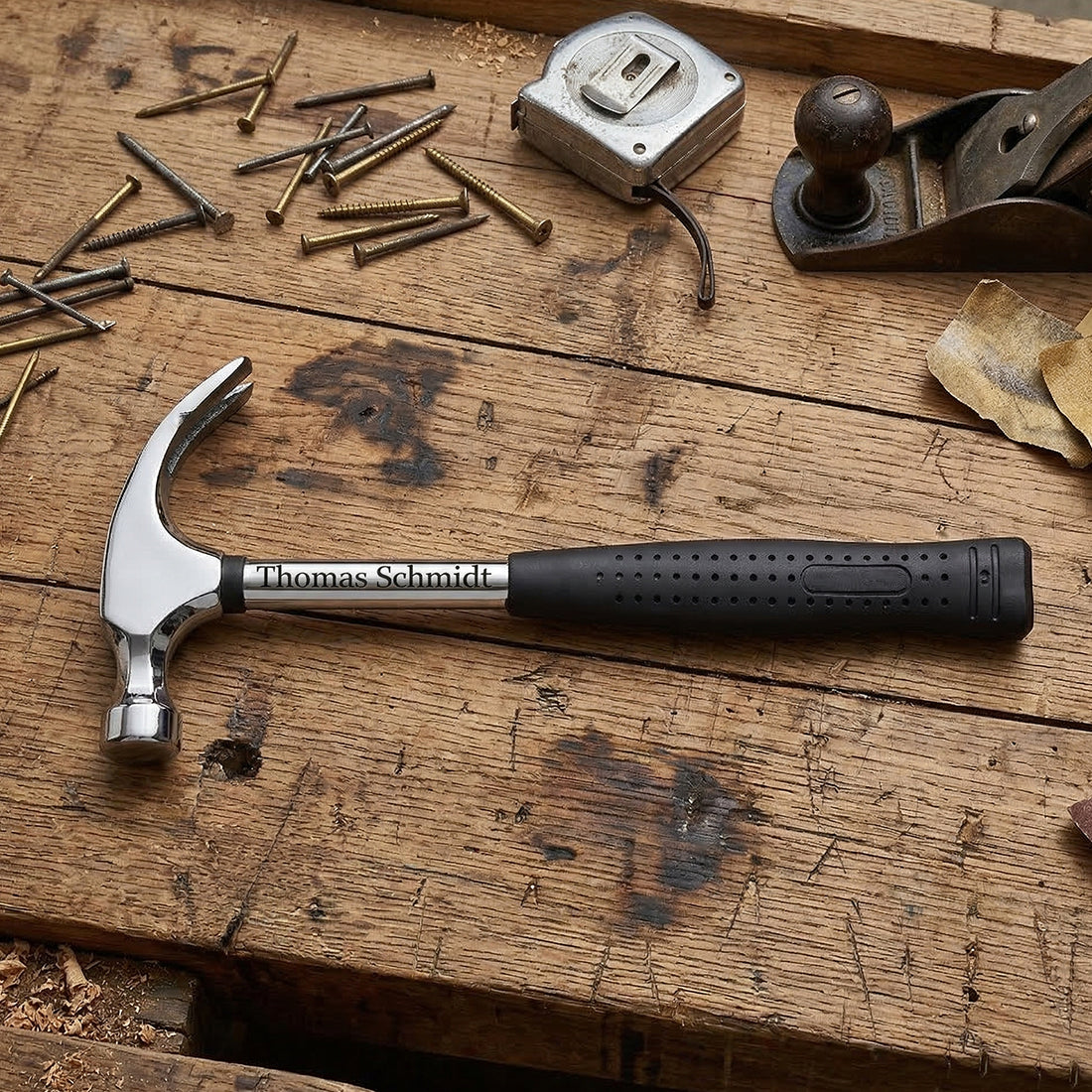 Personalisierter Feierabendhammer mit Wunschgravur | 2-in-1 Flaschenöffner & Hammer