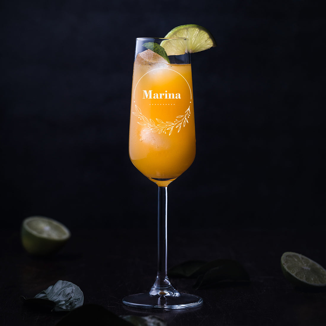 Modernes Sektglas 195 ml mit Gravur für Frauen