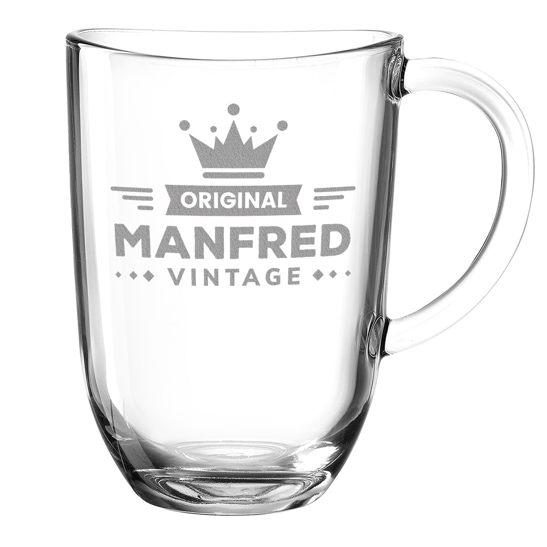 Teebecher aus Glas 380 ml mit Motiv Gravur "Vintage"