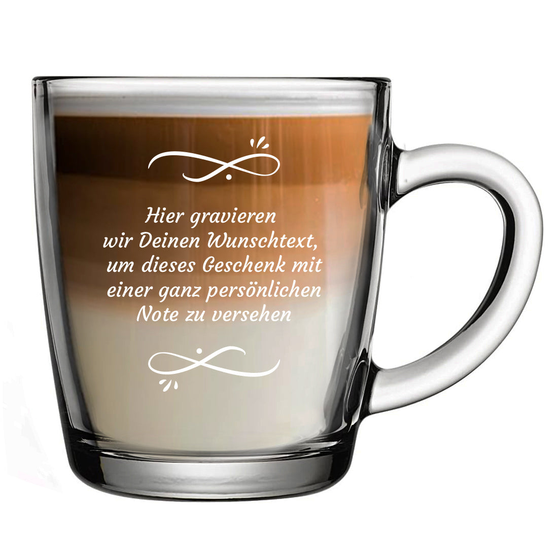Teetasse aus Glas 340 ml mit Wunschtext