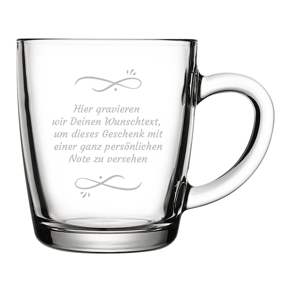 Teetasse aus Glas 340 ml mit Wunschtext