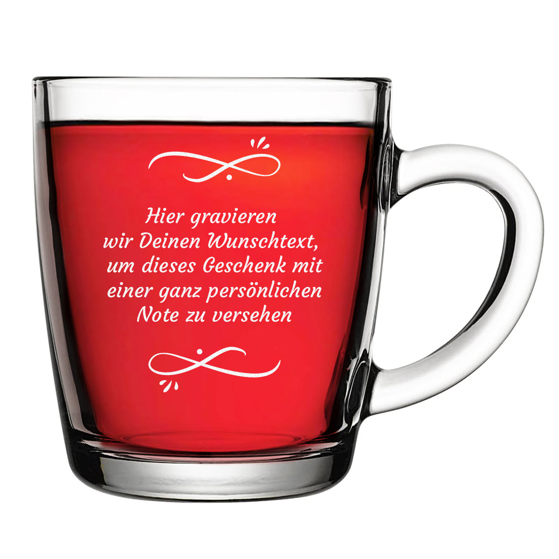 Teetasse aus Glas 340 ml mit Wunschtext