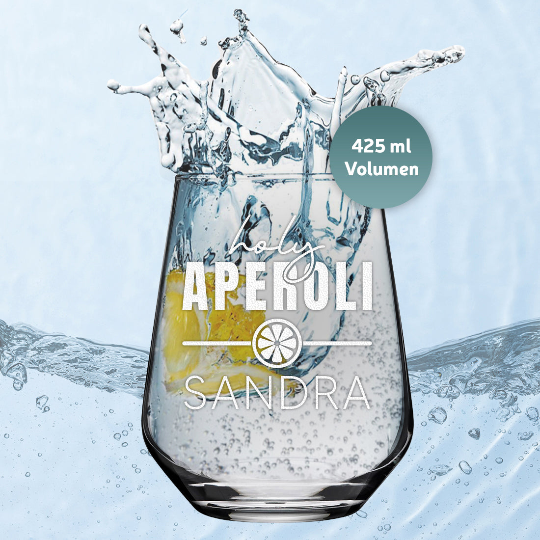 Aperol Spritz Glas 425 ml mit personalisierter Gravur - Holy Aperoli