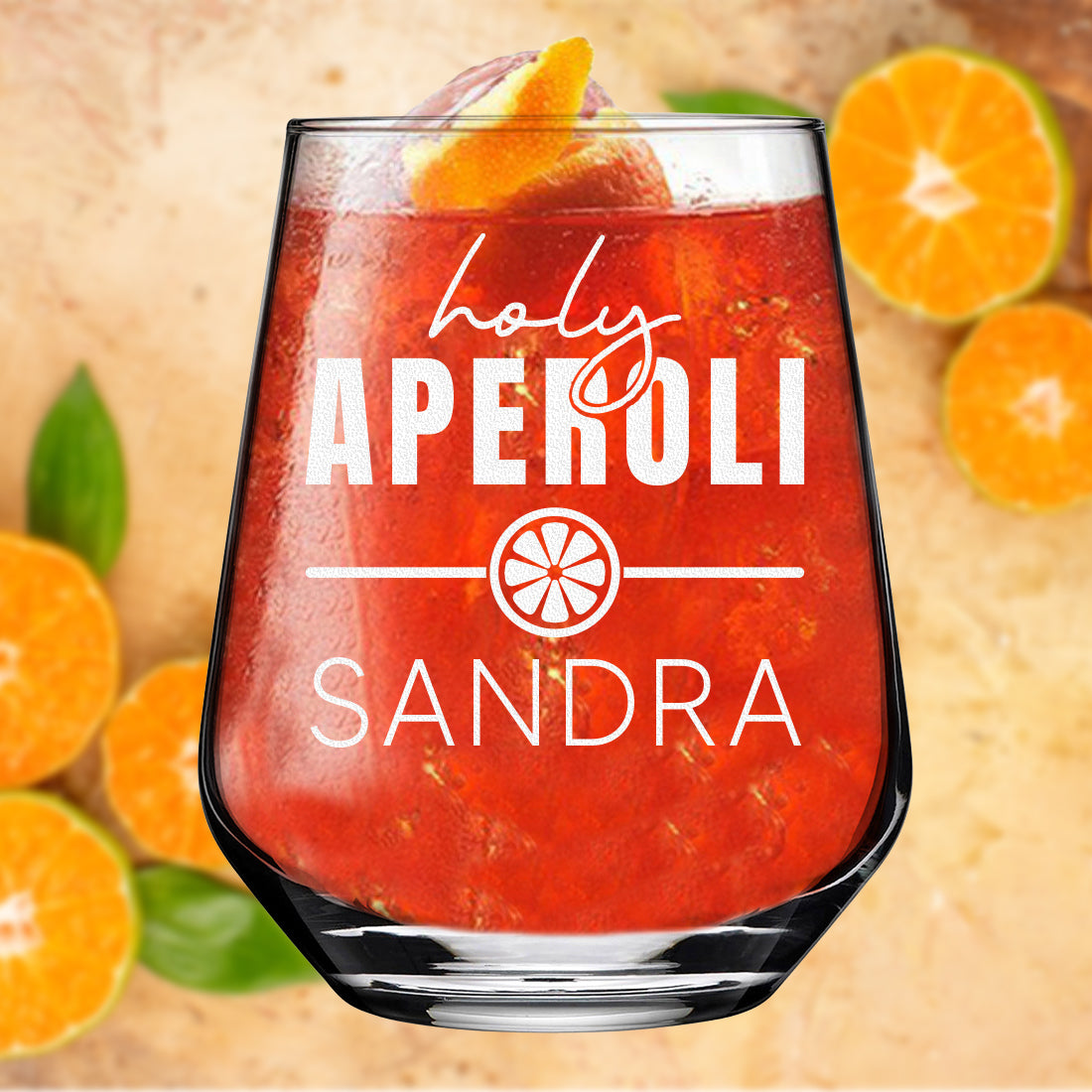 Aperol Spritz Glas 425 ml mit personalisierter Gravur - Holy Aperoli