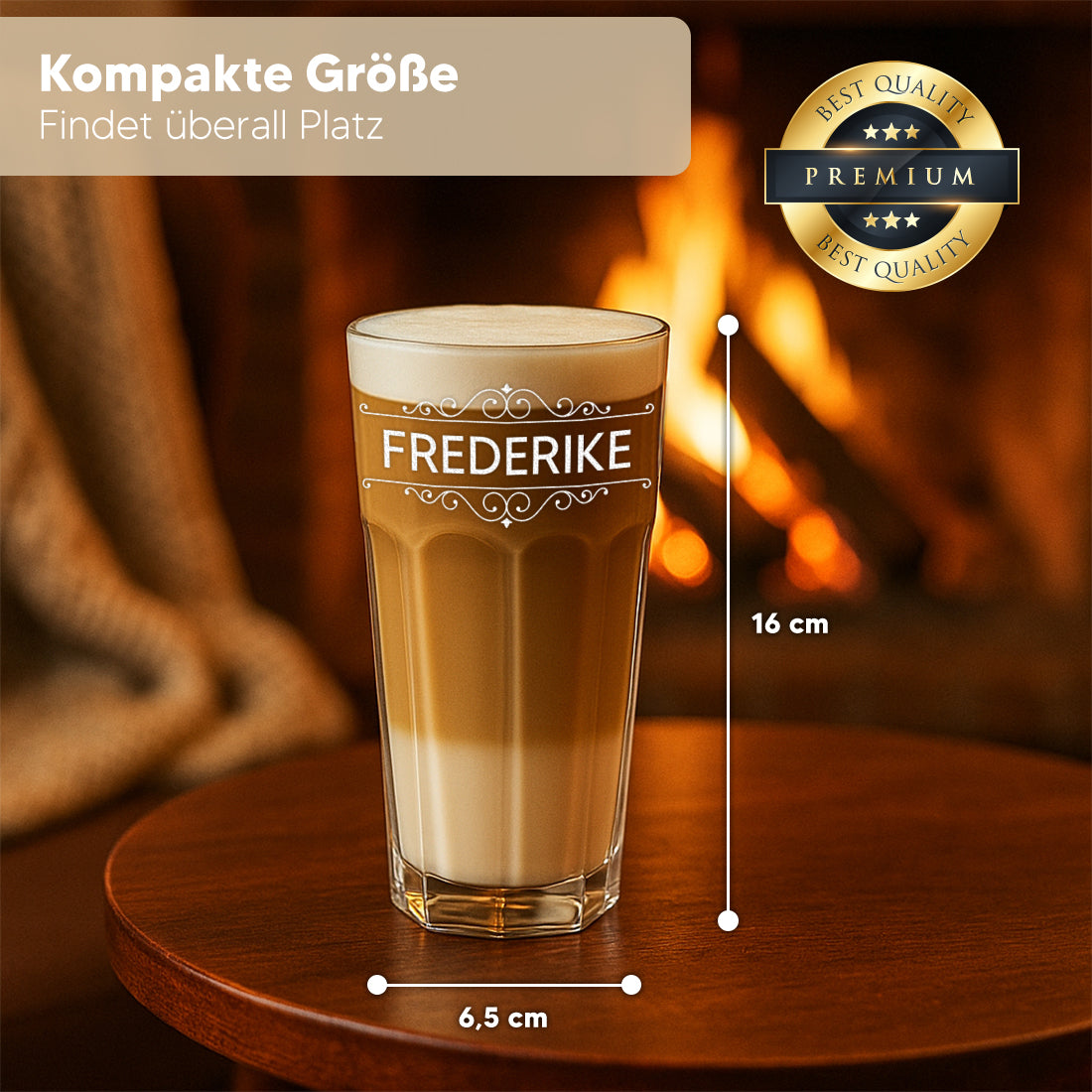Latte Macchiato Trinkglas 480 ml mit Gravur - Motiv "Ornament"