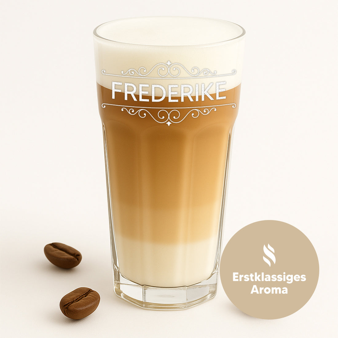 Latte Macchiato Trinkglas 480 ml mit Gravur - Motiv "Ornament"