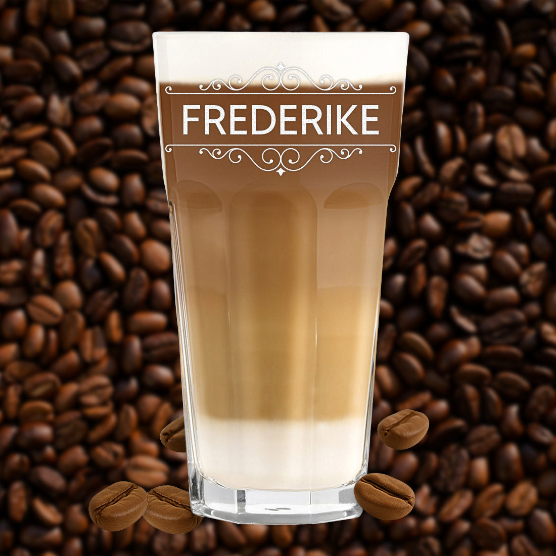 Latte Macchiato Trinkglas 480 ml mit Gravur - Motiv "Ornament"