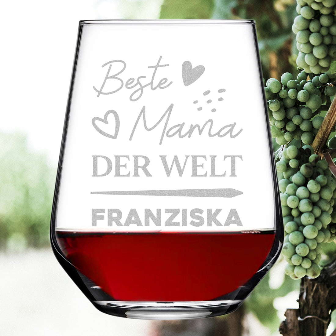 Weinglas elegant 425 ml mit Gravur "Beste Mama der Welt"