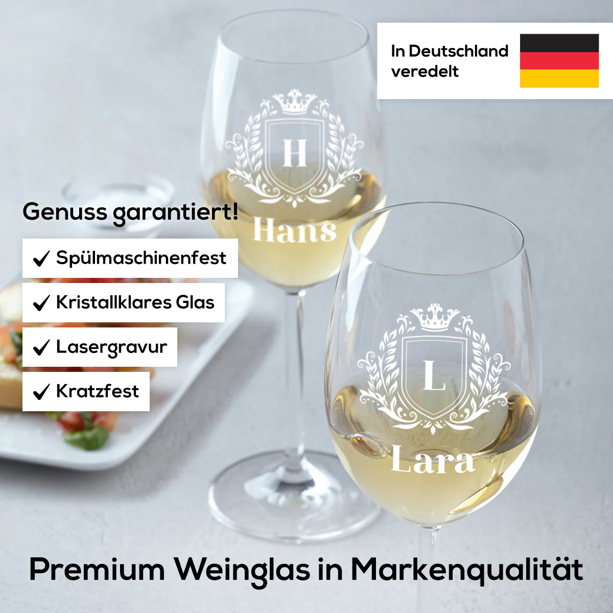 Rotwein Weinglas 460 ml mit personalisierter Gravur