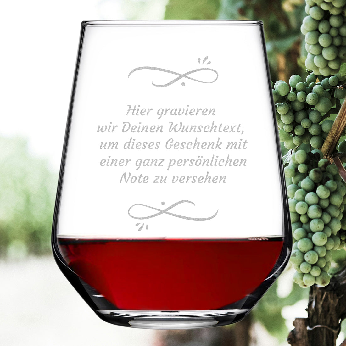 Weinglas modern 425 ml mit Wunschtext Gravur