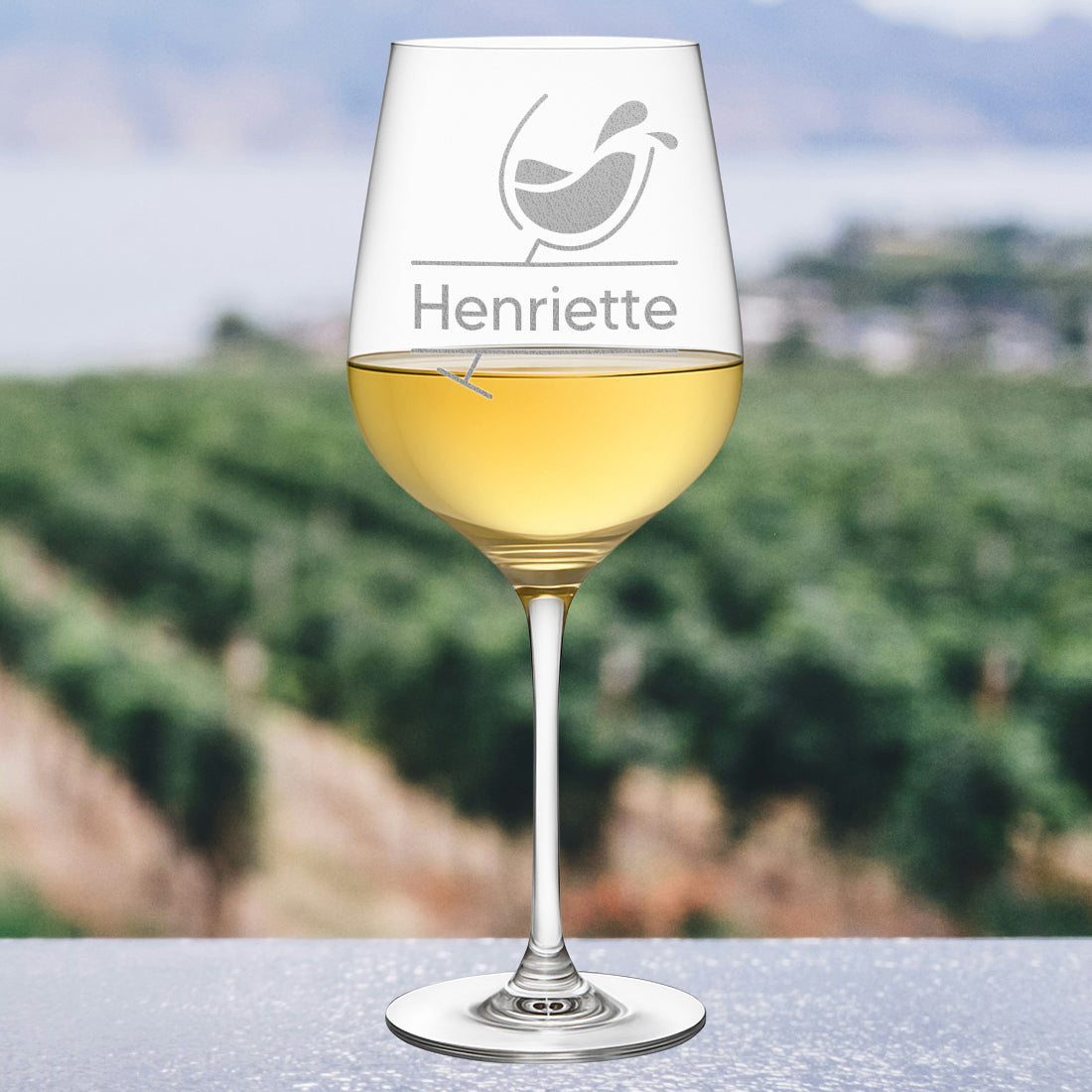 Personalisiertes Weinglas 440 ml "Wein-Motiv" mit Gravur