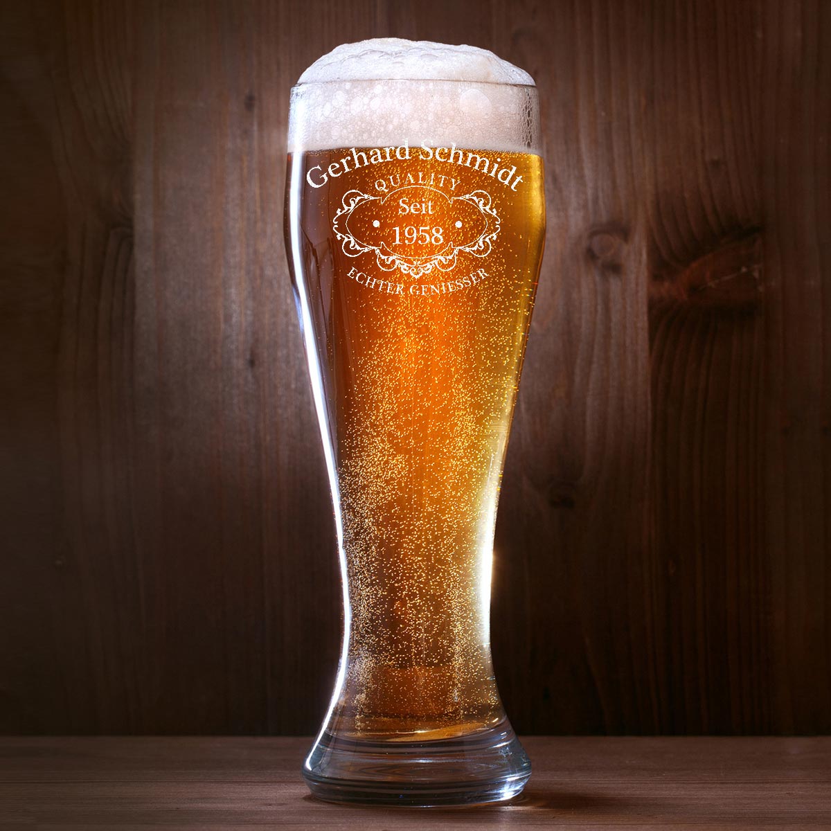 Weizenglas 0,5 Liter für Männer mit Wunschgravur
