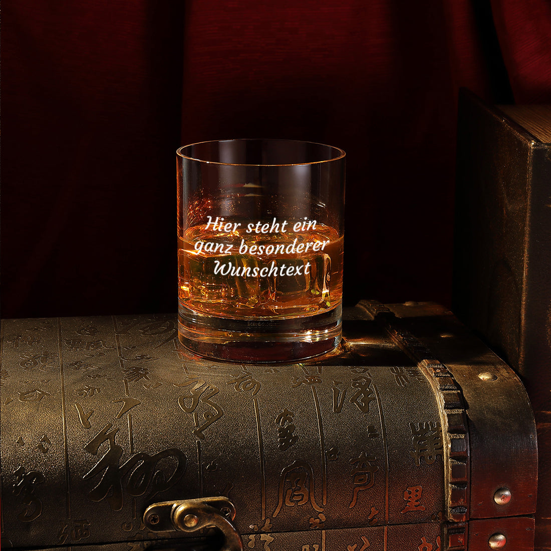 Whisky-Set Skull Dekanter 850 ml & Whiskyglas 320 ml mit Wunschtext