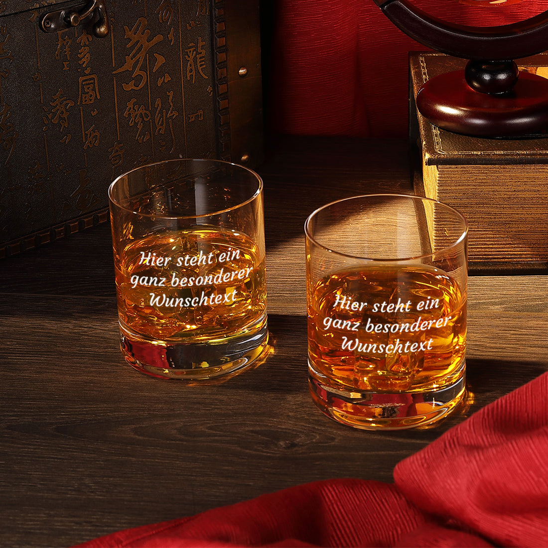 2-teiliges Whisky-Set Dekanter 850 ml & Tumbler 320 ml mit Wunschtext