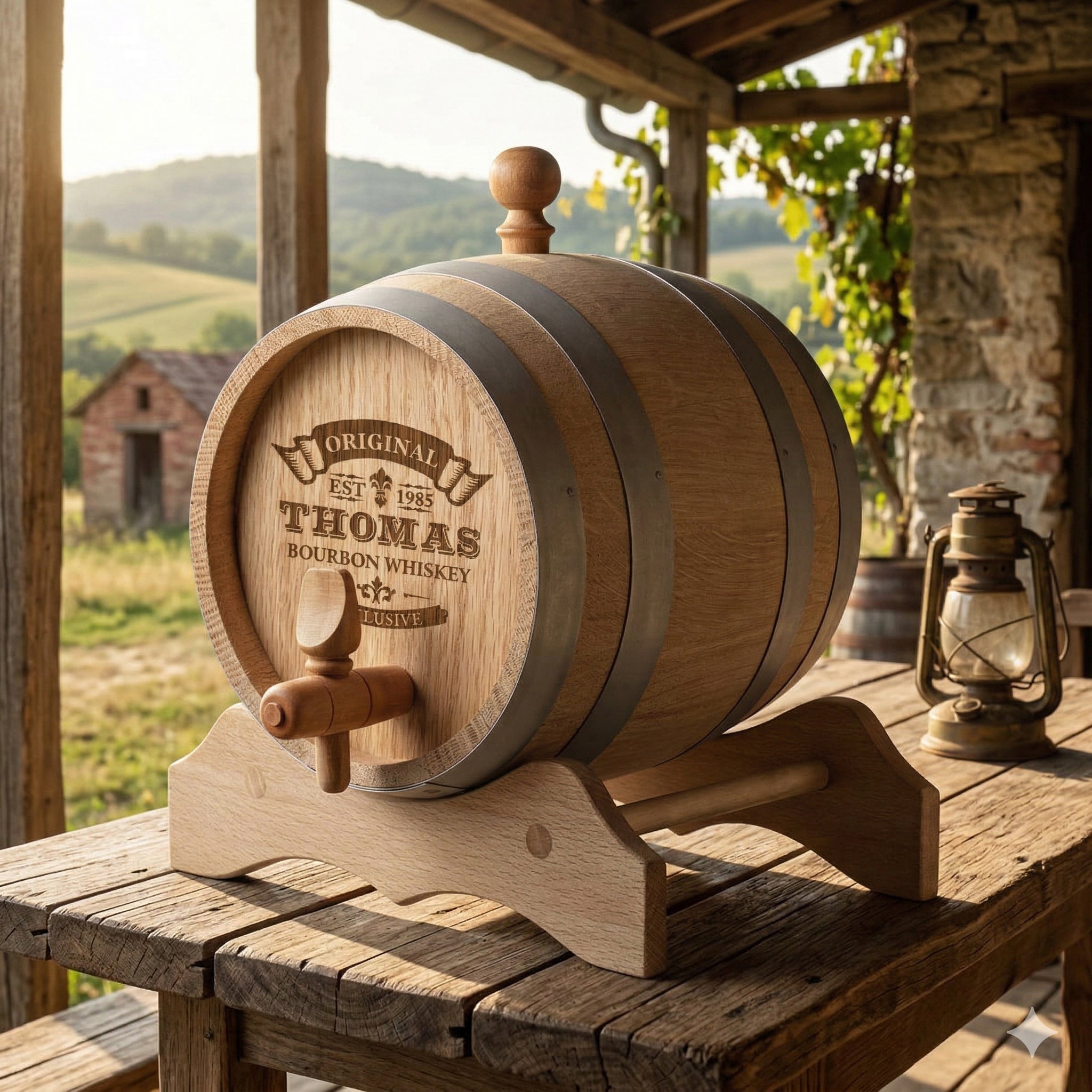 Whiskyfass aus Eichenholz mit personalisierter Gravur - Original Exklusive