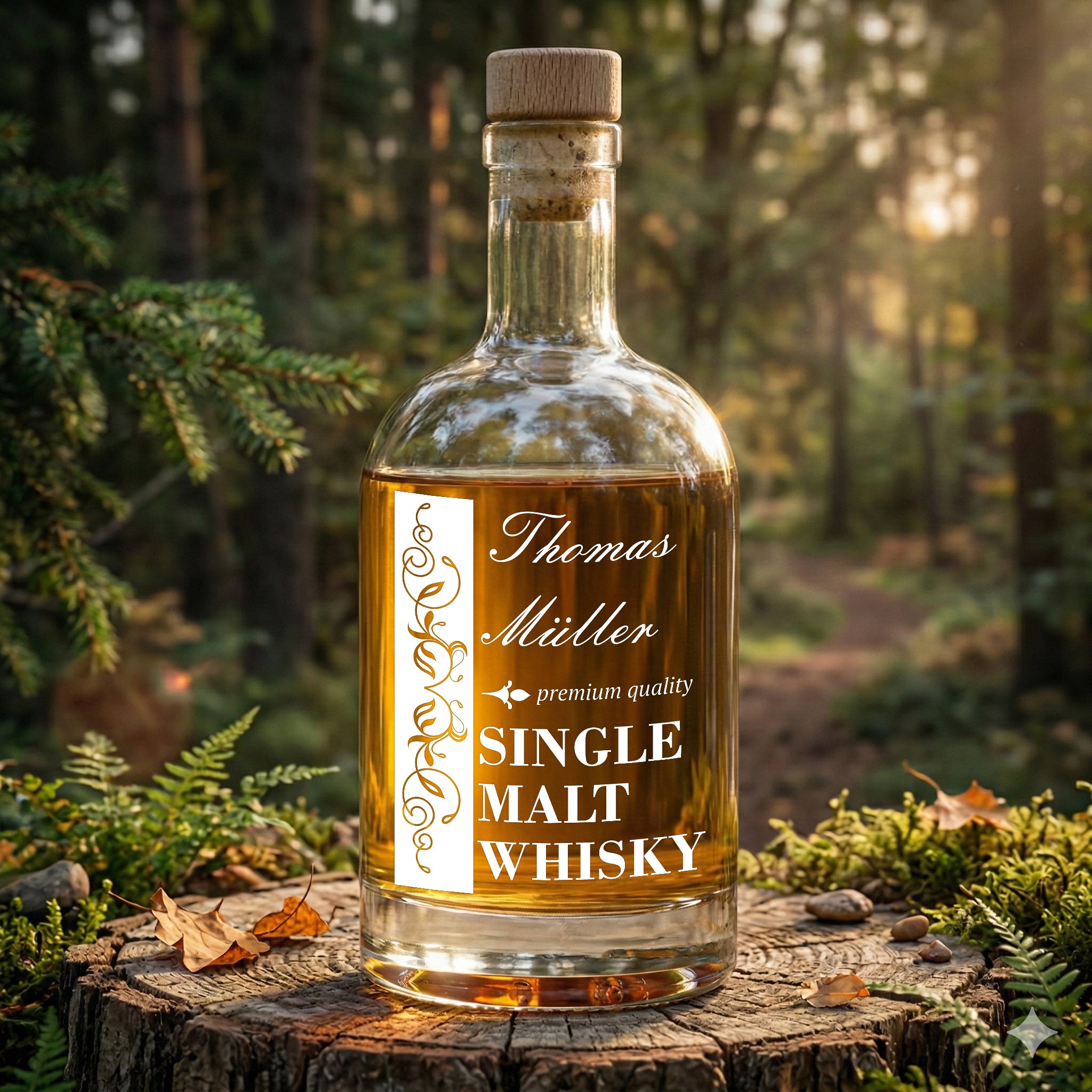 Whisky Flasche 0,7 Liter mit personalisierter Wunschgravur