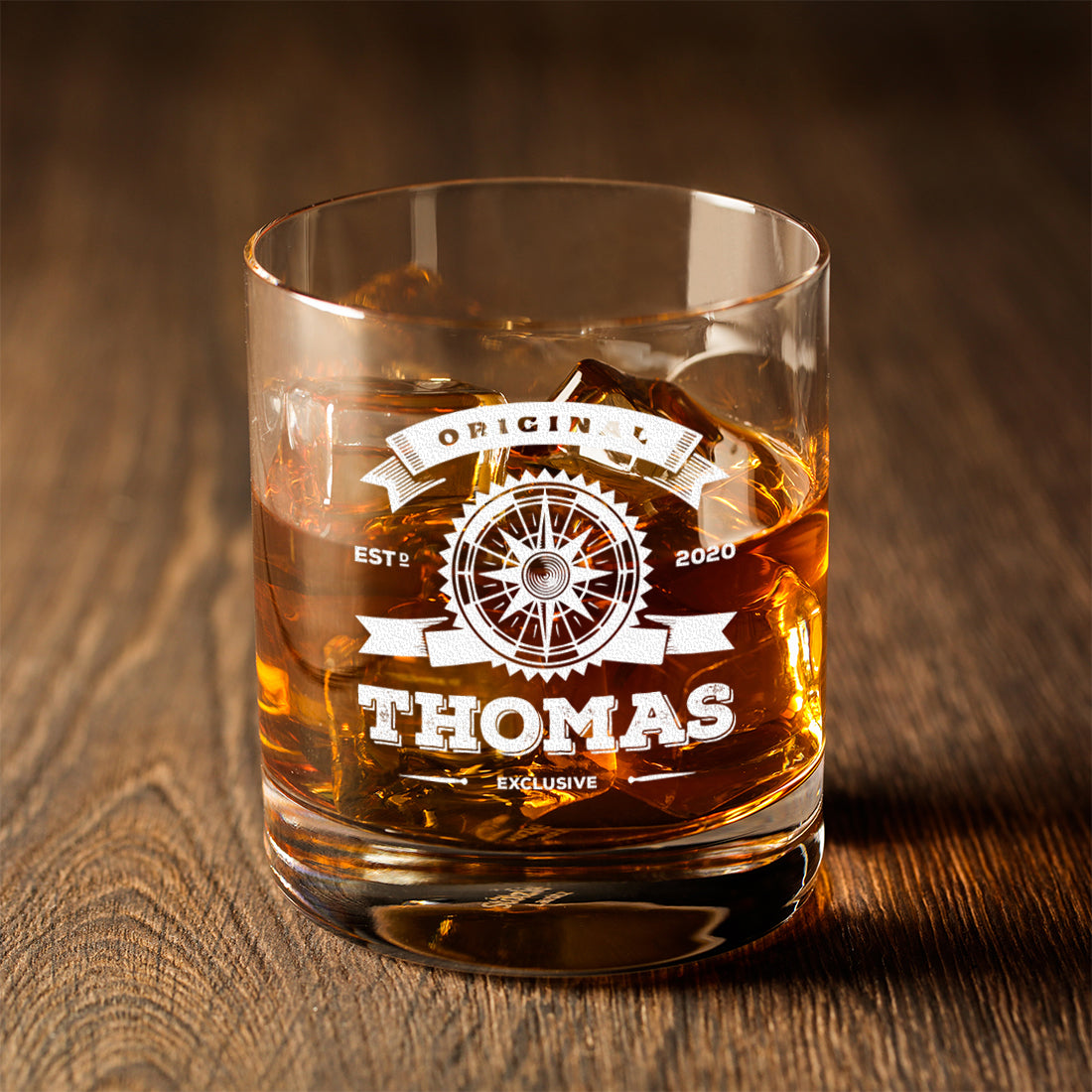 Whisky Totenkopf Dekanter 850 ml & Whiskyglas 320 ml mit Gravur - Original Exklusive