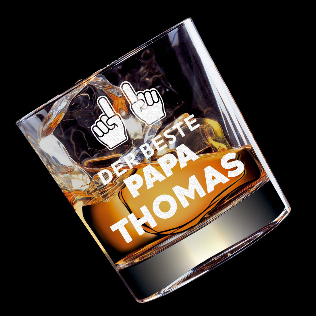 Whiskyglas 320 ml mit Gravur zum Vatertag - Motiv "Der beste Papa"