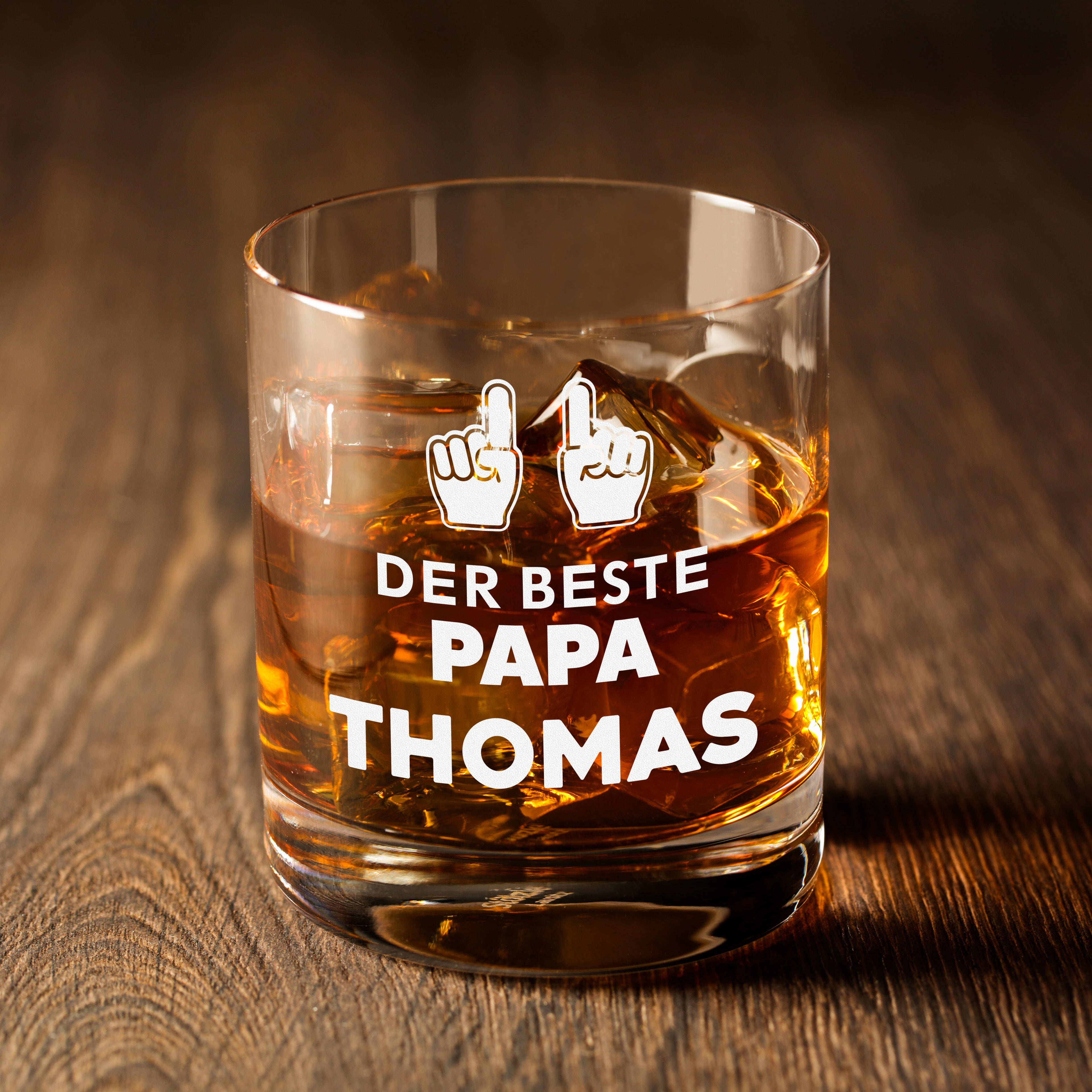 Whiskyglas 320 ml mit Gravur zum Vatertag - Motiv "Der beste Papa"