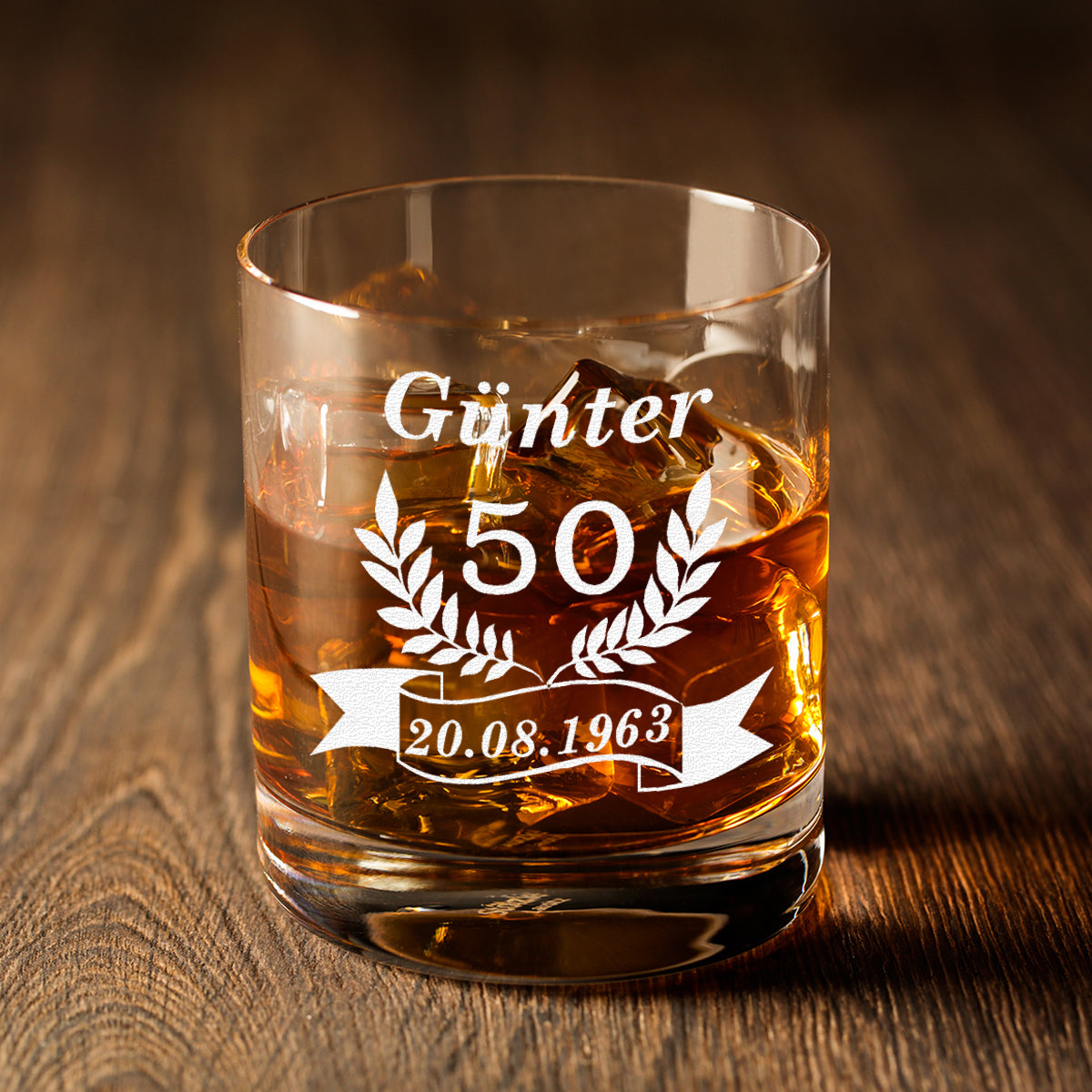 Whisky Tumbler 320 ml mit personalisierter Gravur zum Geburtstag