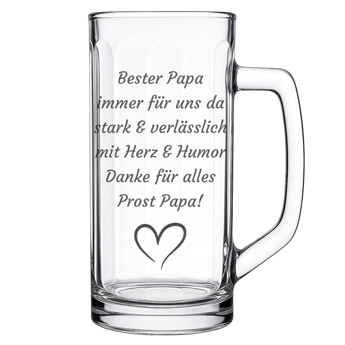 Personalisierter Bierkrug mit Gravur – Wunschtext & Symbol