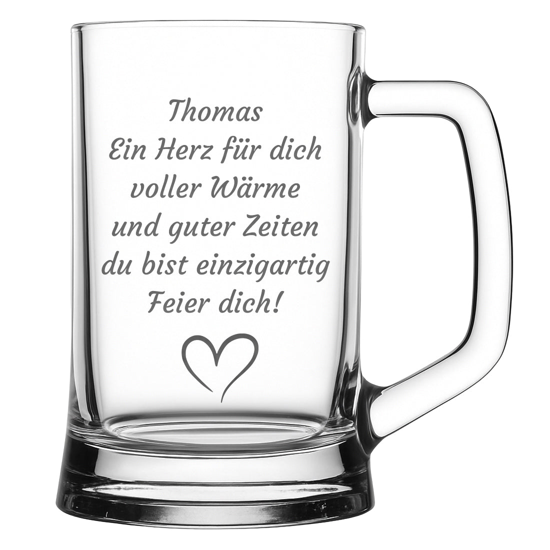 Personalisiertes Bierglas mit Gravur | Wunschtext, Name & Symbol