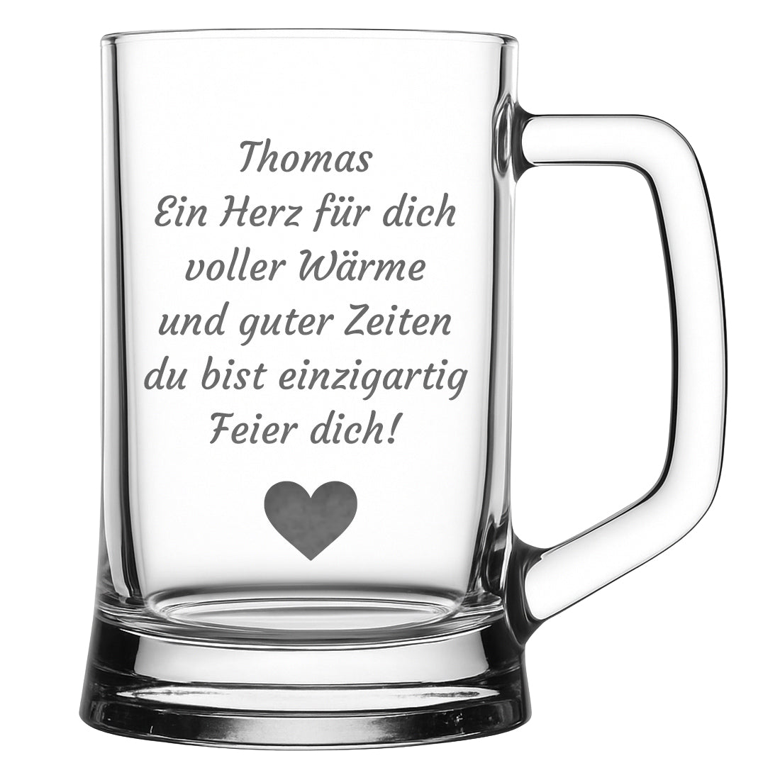 Personalisiertes Bierglas mit Gravur | Wunschtext, Name & Symbol