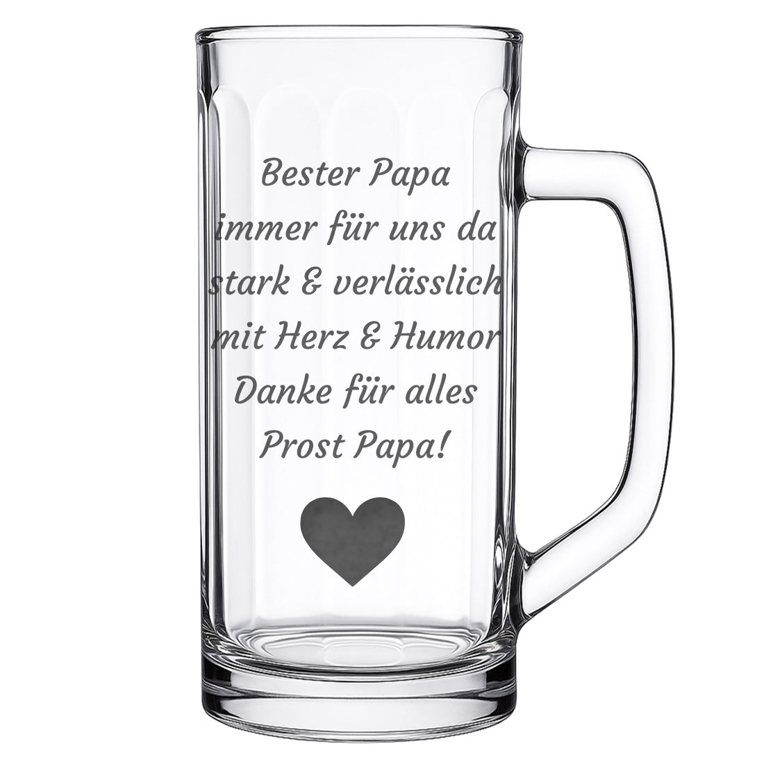 Personalisierter Bierkrug mit Gravur – Wunschtext & Symbol