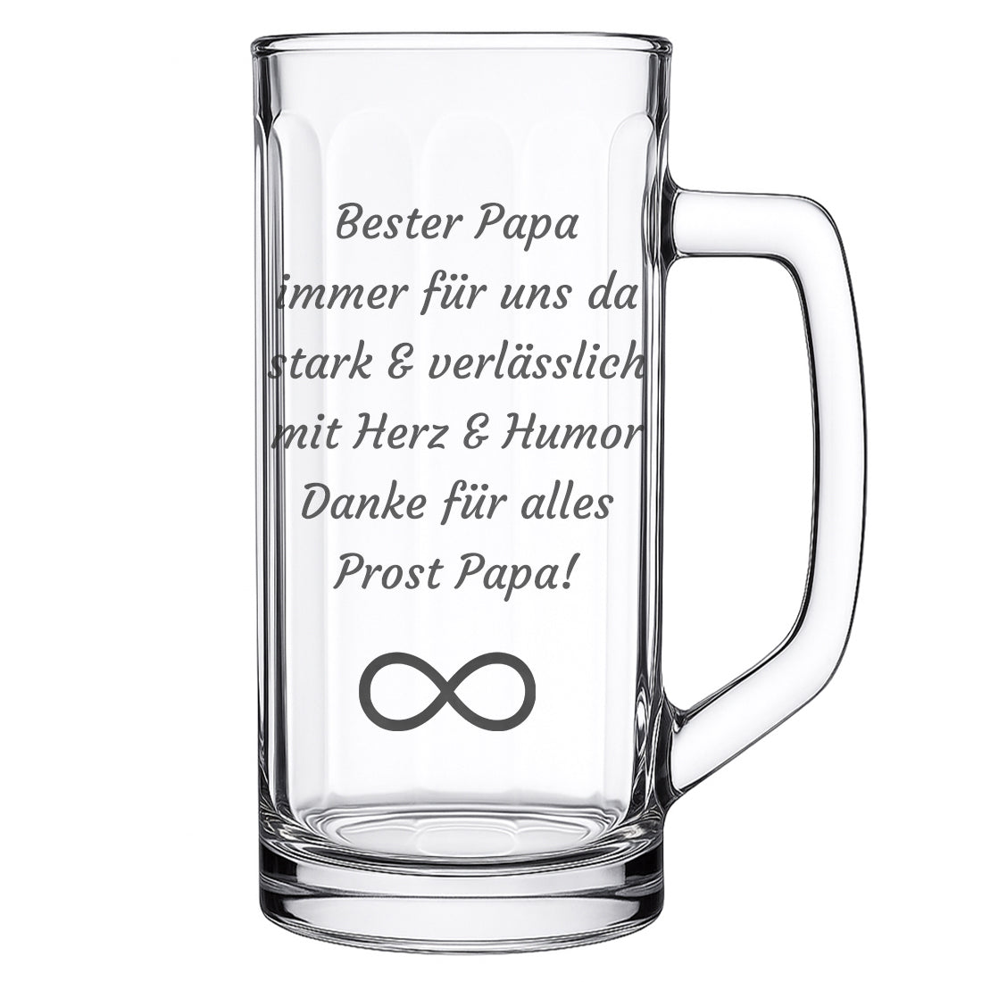 Personalisierter Bierkrug mit Gravur – Wunschtext & Symbol