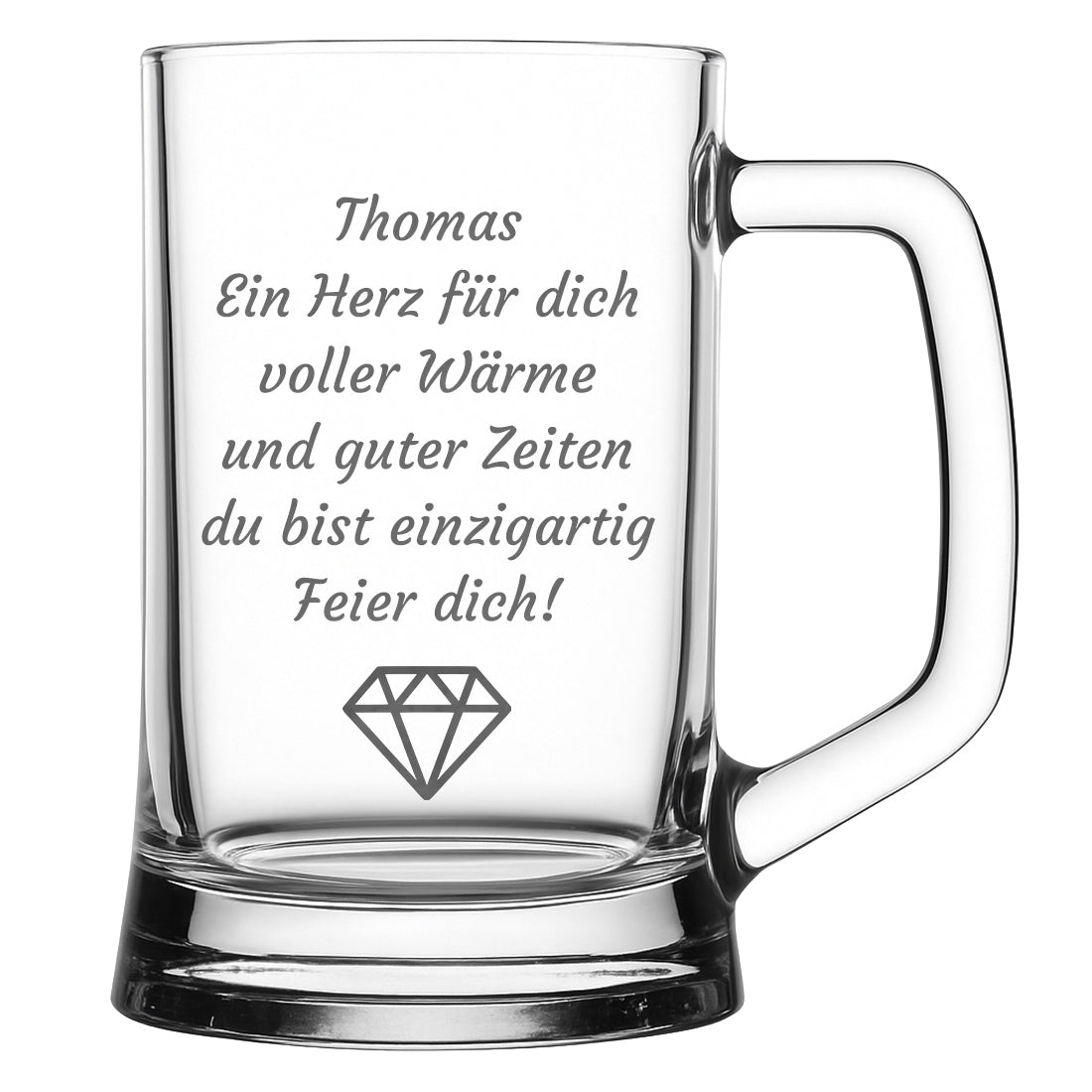 Personalisiertes Bierglas mit Gravur | Wunschtext, Name & Symbol