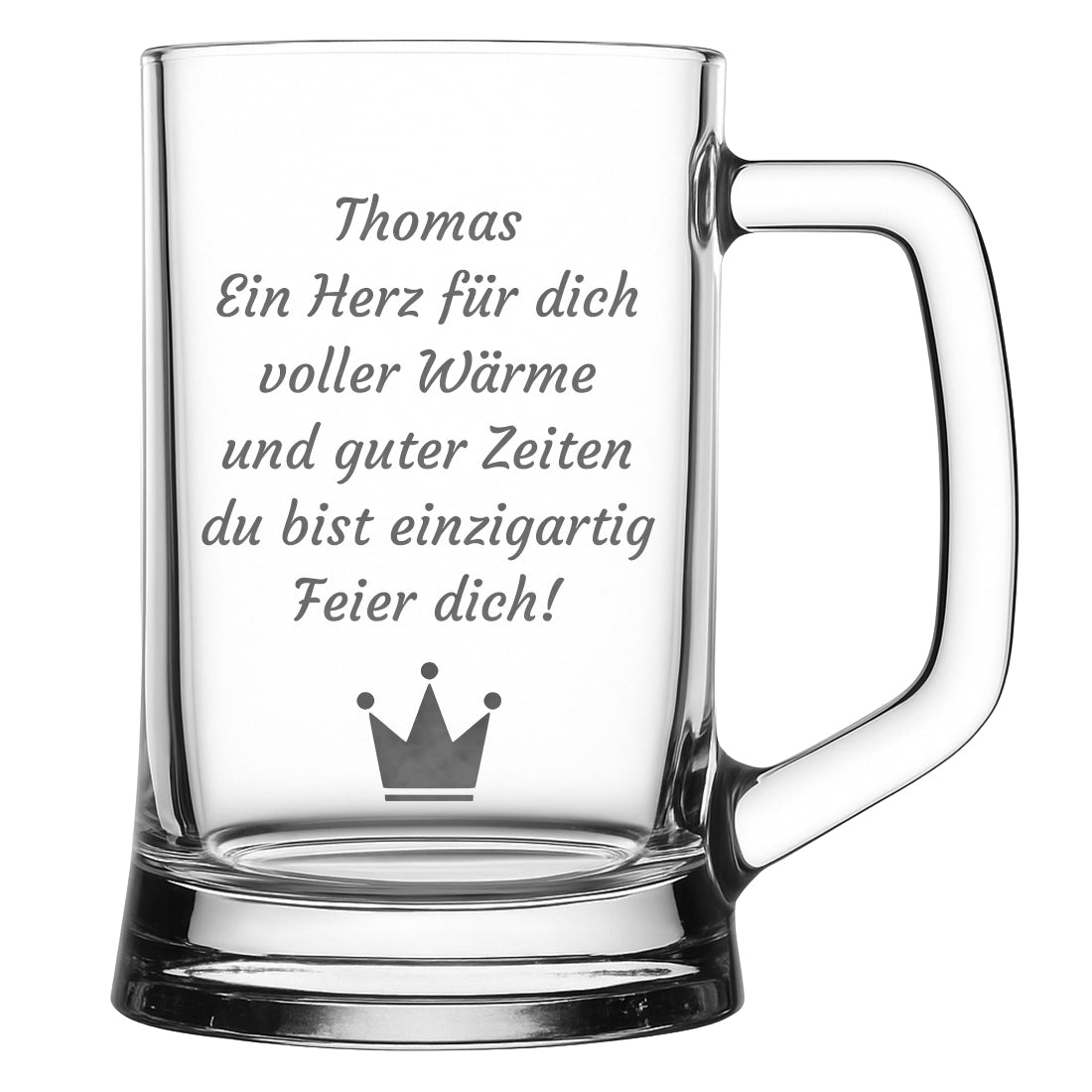 Personalisiertes Bierglas mit Gravur | Wunschtext, Name & Symbol