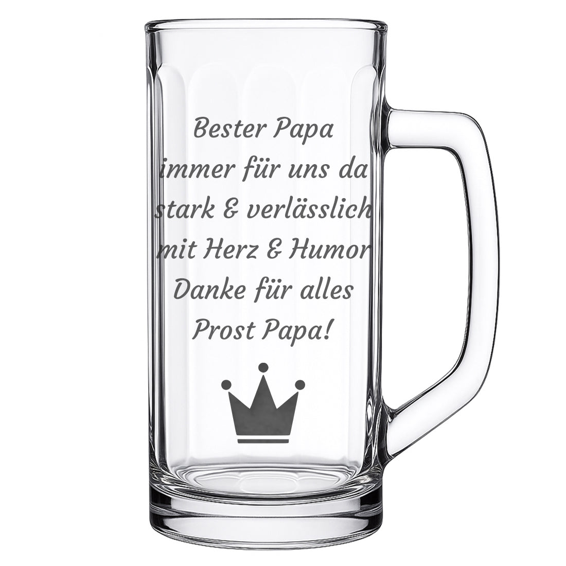 Personalisierter Bierkrug mit Gravur – Wunschtext & Symbol