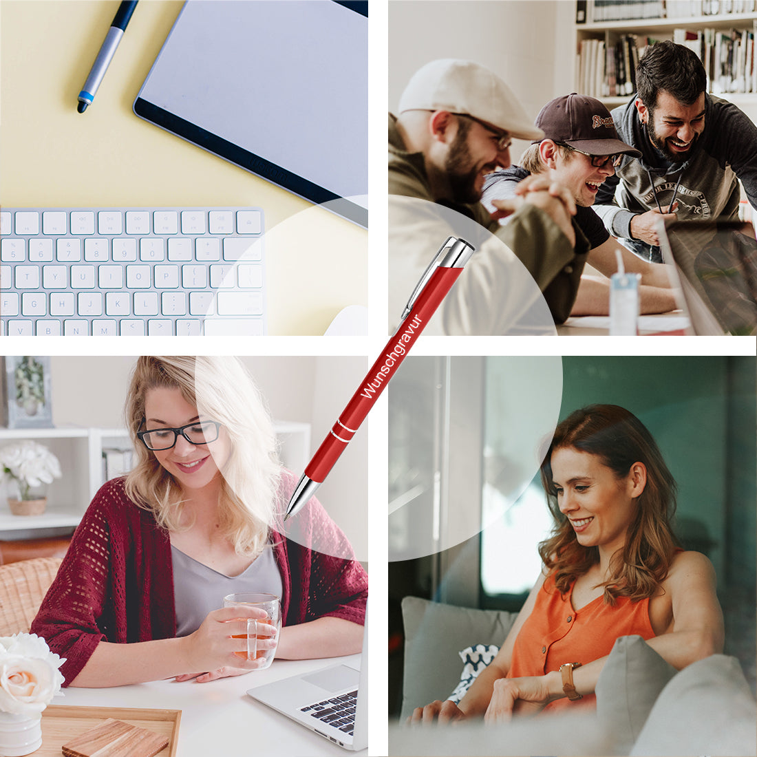 Personalisierter Kugelschreiber aus Metall mit Gravur - Geschenk mit Wunschtext