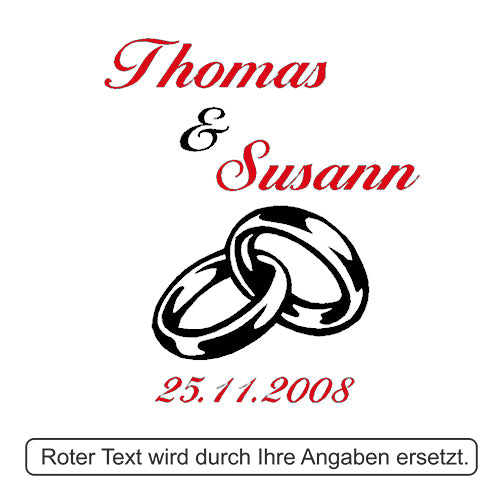 Personalisierte Sektgläser zur Hochzeit mit Ring-Motiv – 2er Set Kristallgläser mit Herz-Stiel & Gravur