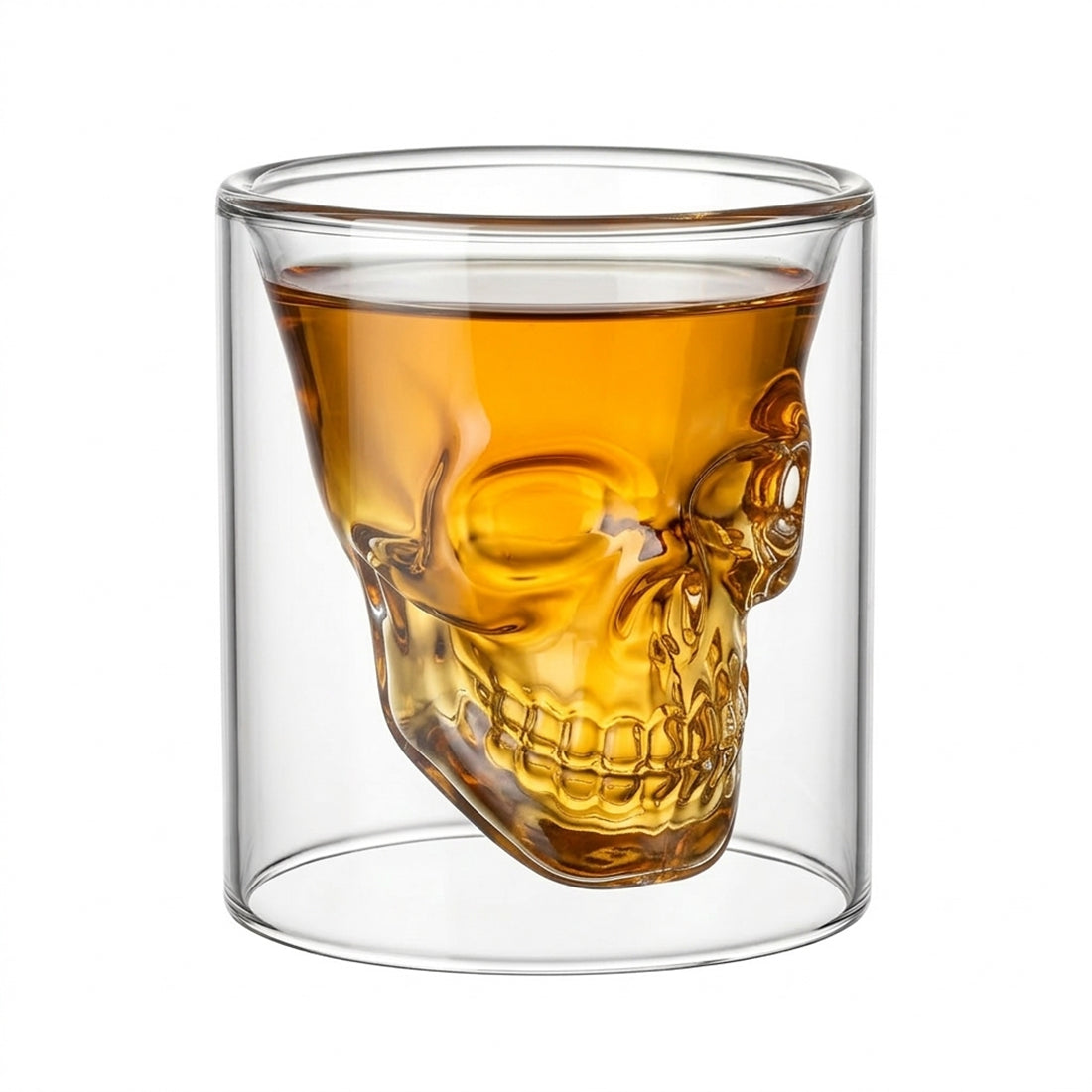 Extravagantes Totenkopf-Schnapsglas "The Golden Skull" - 130ml