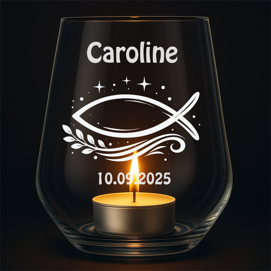 Moderne Teetasse aus Glas 380 ml mit Gravur