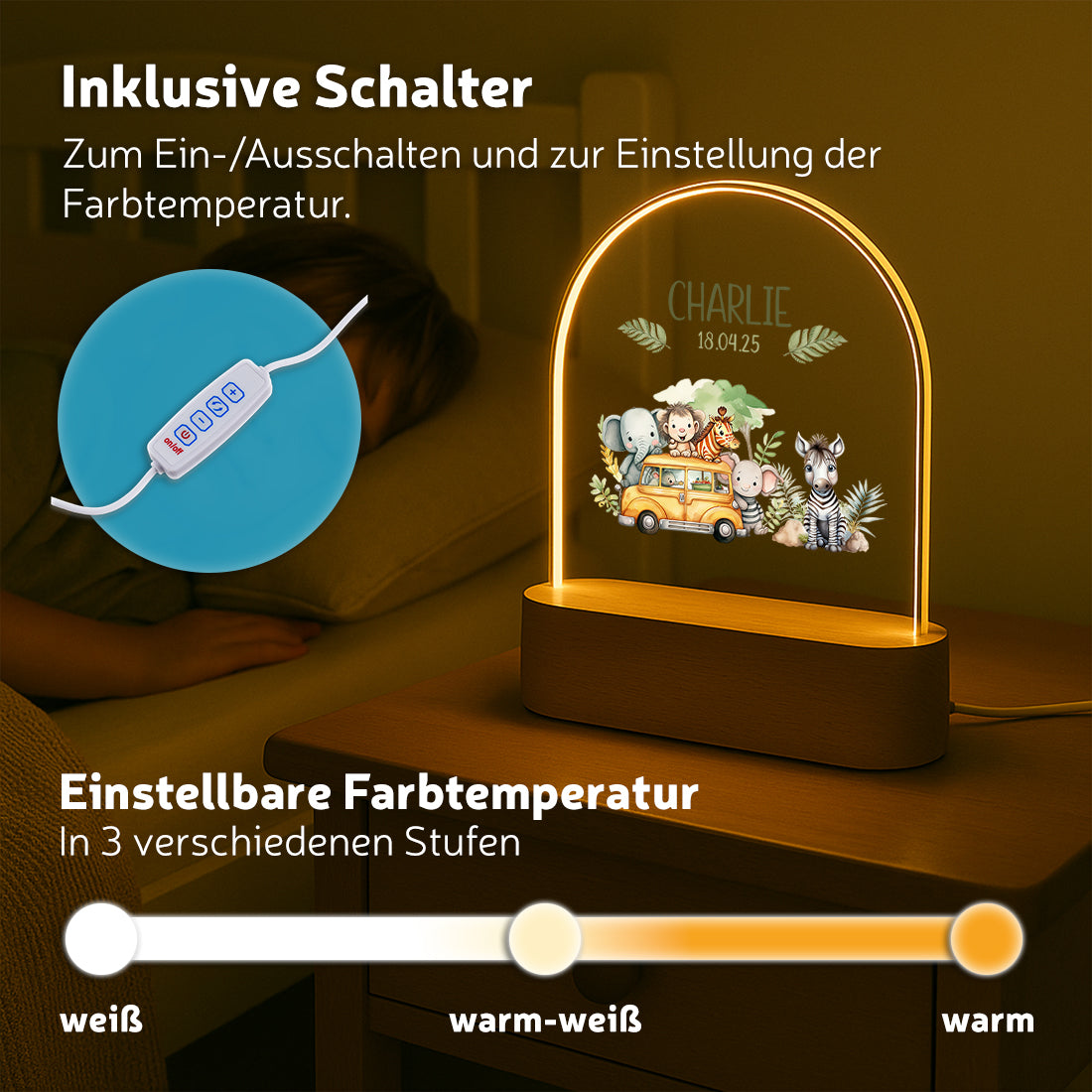 LED-Nachtlicht für Kinder personalisiert