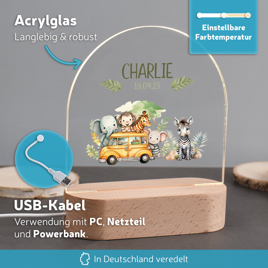 LED-Nachtlicht für Kinder personalisiert