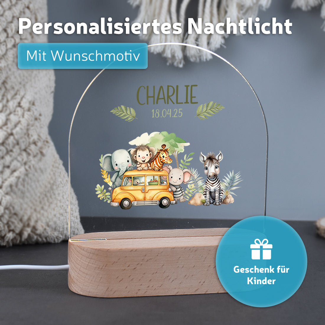 LED-Nachtlicht für Kinder personalisiert