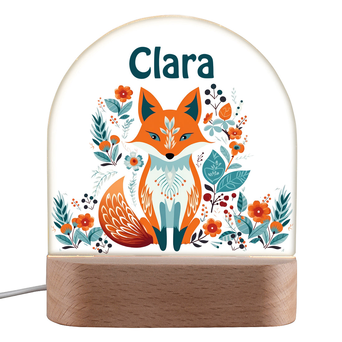 Personalisiertes LED Nachtlicht für Kinder mit Motiv Fuchs