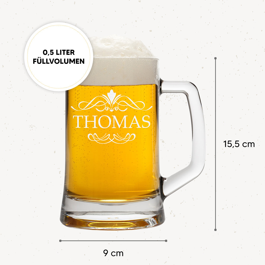 Bierkrug 0,5 Liter mit Ornament Motiv