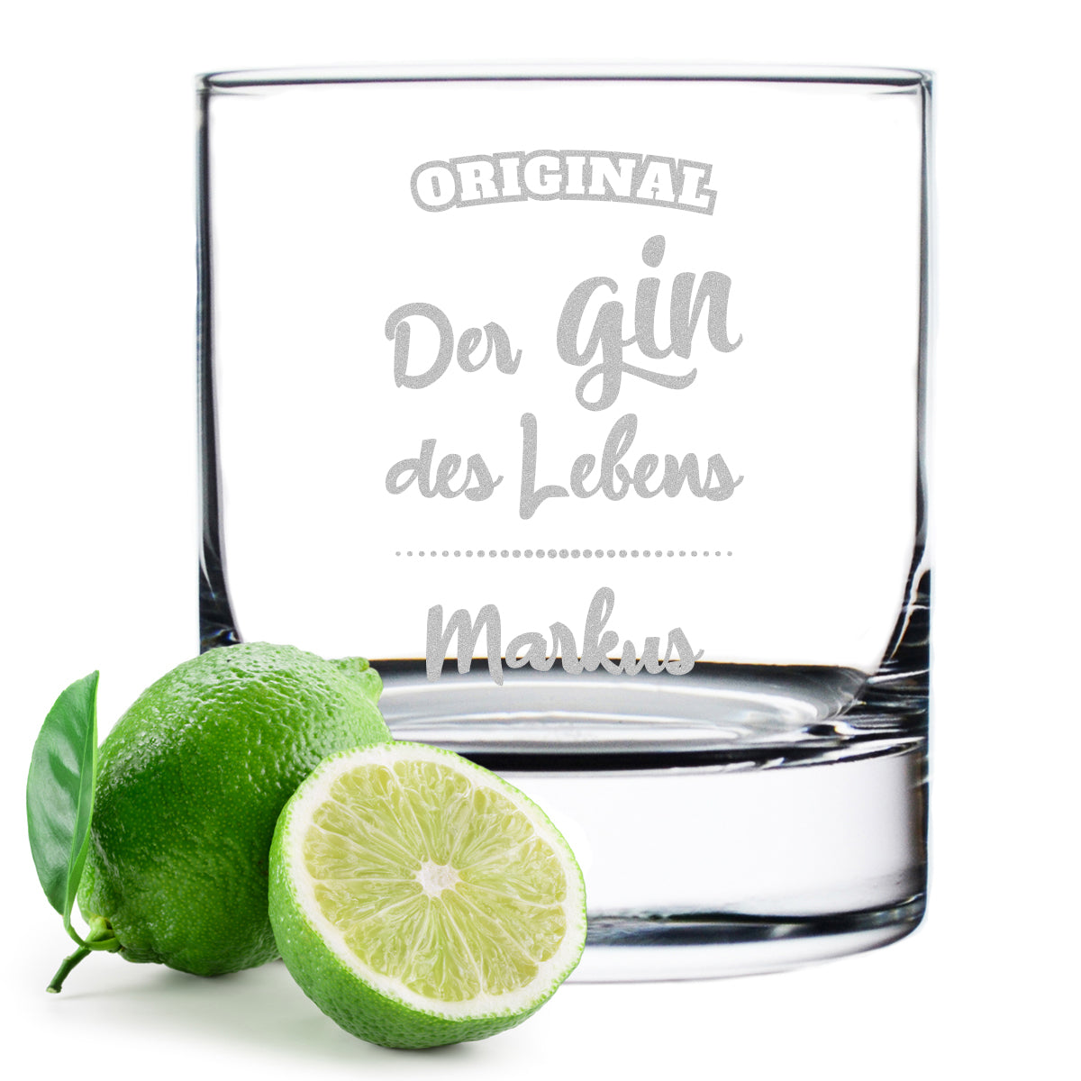 Gin Glas 320 ml Tumbler mit Gravur Der Gin des Lebens