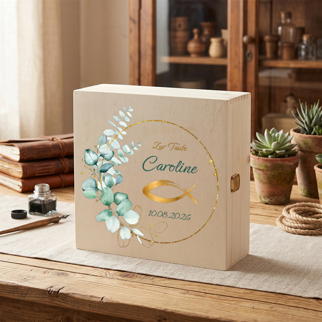 Personalisierte Erinnerungsbox zum kirlichen Anlass mit UV-Druck & Name