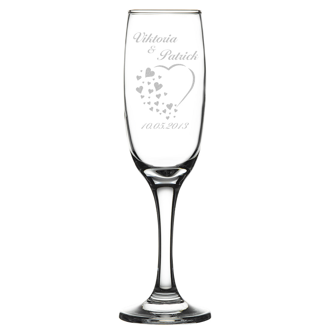 Sektgläser 2er-Set 210 ml mit Herz Gravur