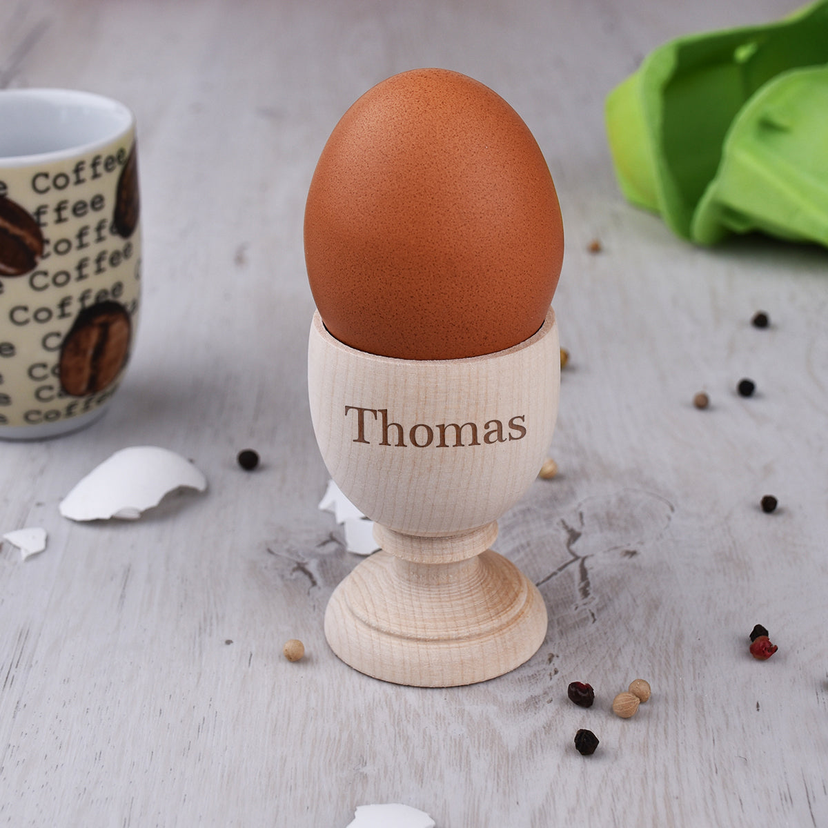 Personalisierter Eierbecher aus Holz mit Gravur - Nachhaltiges Ostergeschenk